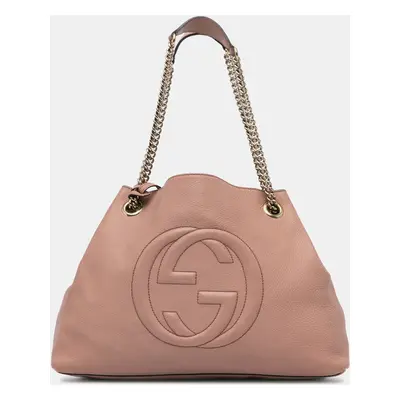 Gucci Pink Medium Leather Soho Chain Tote