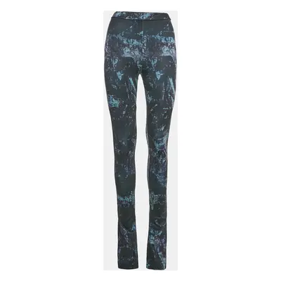 Off-White Black Abstract Print Jersey Flared Leggings