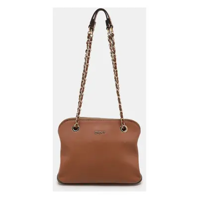 DKNY Brown Leather Bryant Park Shoulder Bags