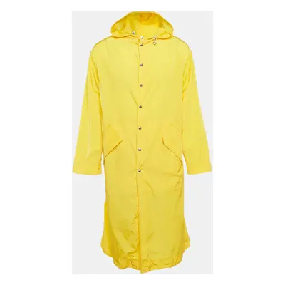 Kenzo Yellow Embroidered Nylon Hooded Rain Coat