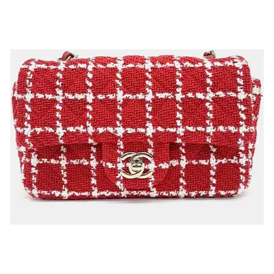 Chanel Red Tweed Classic Mini Crossbody Bag