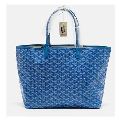 Goyard Blue Goyardine Coated Canvas and Leather Saint Louis PM Tote