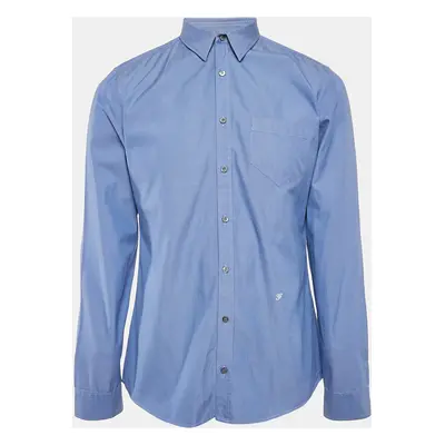 Gucci Navy Blue Chambray Cotton Button Front Shirt