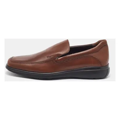 Salvatore Ferragamo Brown Leather Slip On Loafers Size 41.5