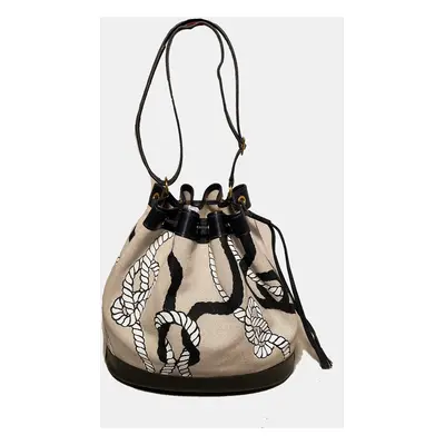 Hermes Vintage Drawstring Bucket Bag Hand Painted