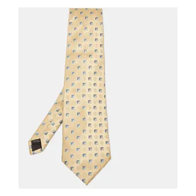 Boss By Hugo Boss Yellow Patterned Silk Traditional Tie