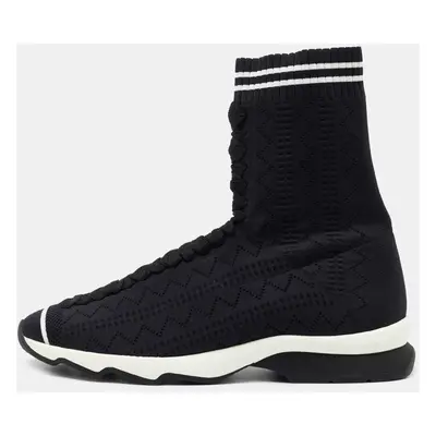 Fendi Black Knit Fabric Sock High Top Sneakers Size