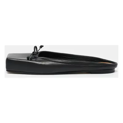 Jacquemus Black Leather Square Toe Mules Size