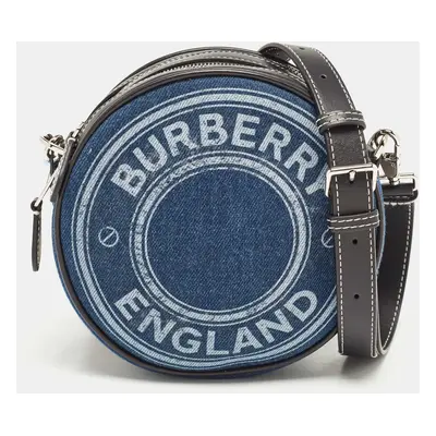 Burberry Blue/Black Denim and Leather Louise Round Crossbody Bag