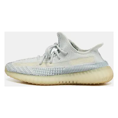 Yeezy x Adidas Blue/White Knit Fabric Boost V2 Cloud White Non-Reflective Sneakers 1/2