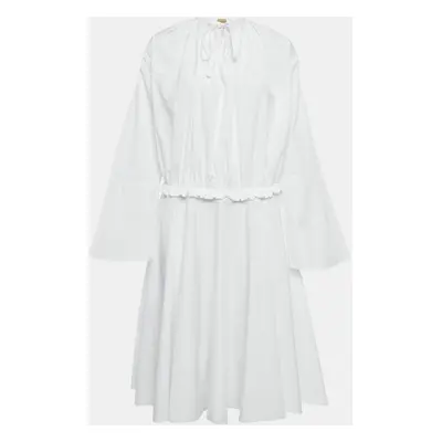 Loewe White Cotton Gathered Tunic Dress