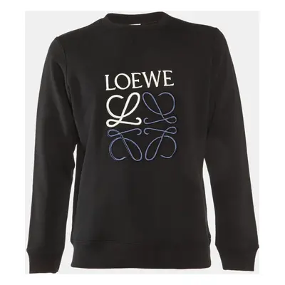 Loewe Black Anagram Embroidered Cotton Sweatshirt