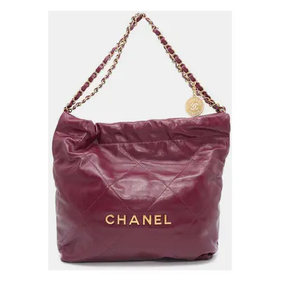 Chanel Purple Shiny Calf Leather Chain Shoulder Bag