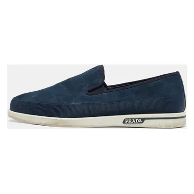 Prada Blue Suede Slip On Sneakers Size