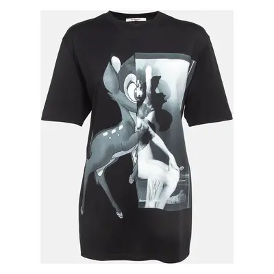 Givenchy Black Bambi Print Cotton Oversized T-Shirt