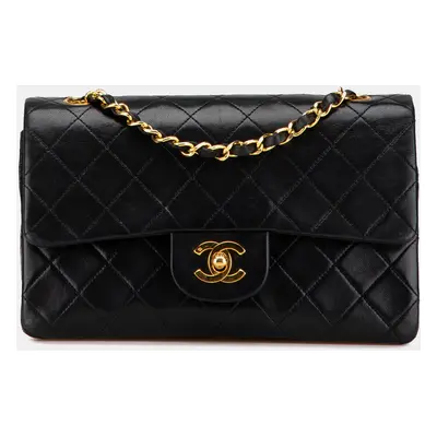 Chanel Black Lambskin Small Classic Double Flap Bag