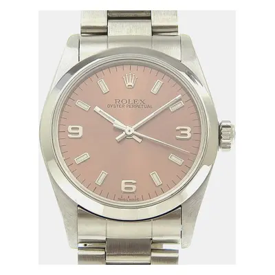 Rolex Brown Stainless Steel Oyster Perpetual Automatic Women's Wristwatch mm