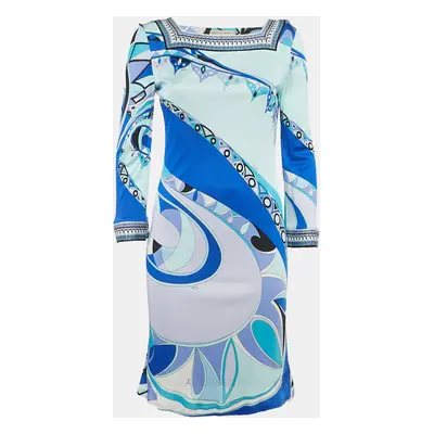 Emilio Pucci Blue Print Jersey Short Dress