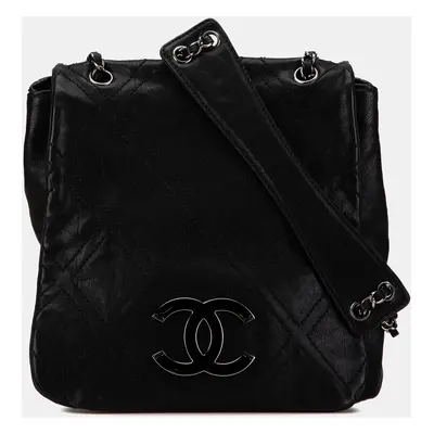 Chanel Black Quilted Calfskin Double Stitch Crossbody Bag