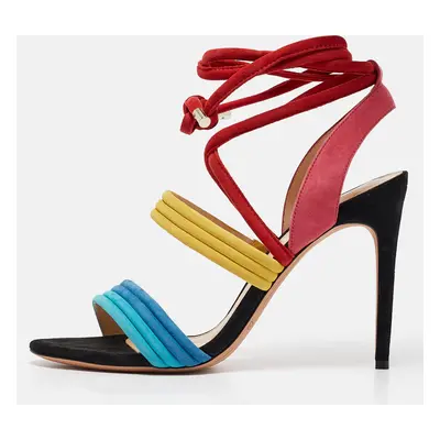 Alexandre Birman Multicolor Suede Ankle Strap Sandals Size