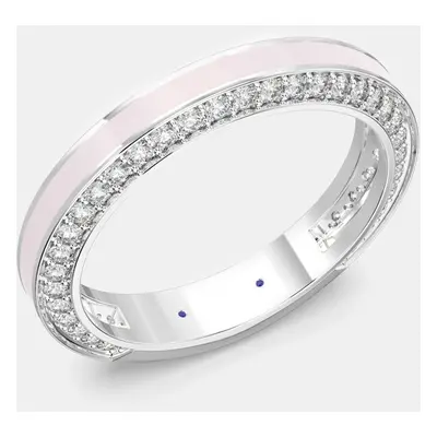 Classic Light Pink Ceramic Sterling Silver Lab Grown Diamonds Wedding Band US