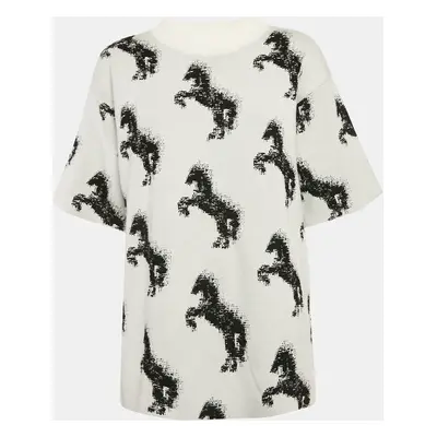 Stella McCartney Grey Pixel Horse Intarsia Knit Sweatshirt