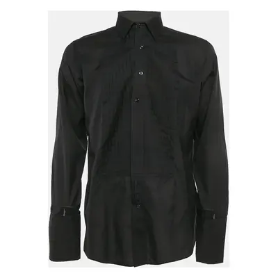 Tom Ford Black Pleated Cotton Long Sleeve Shirt