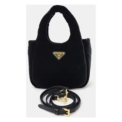 Prada Black Velvet padded mini handbag