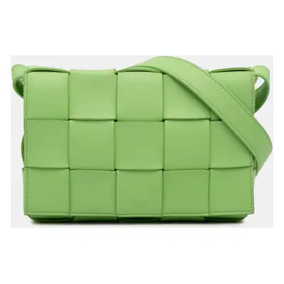 Bottega Veneta Green Nappa Intrecciato Leather Cassette Crossbody Bag