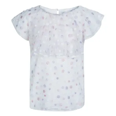 Dior White Mesh Multicolor Polka-Dot Embroidered Top