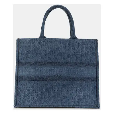 Dior Blue Large Oblique Denim Book Tote