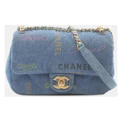 Chanel Blue Mini Rectangular Denim Mood Flap