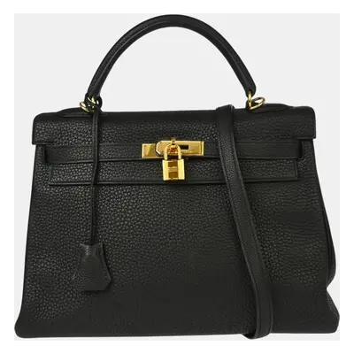 Hermes Black Togo Kelly Retourne 2way Handbag