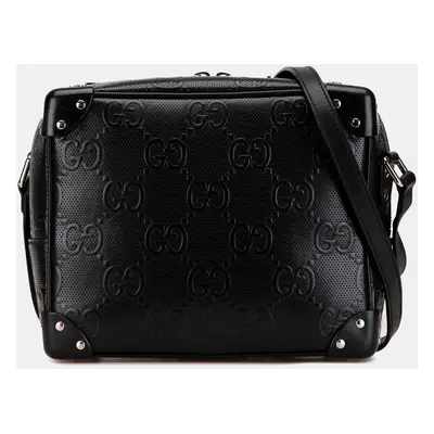 Gucci Black GG Embossed Leather Crossbody Bag