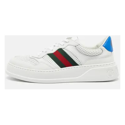 Gucci White Leather Web Trainer Low Top Sneakers Size