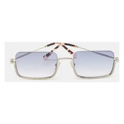 Miu Miu Blue Gradient SMU U Crystals Square Frame Sunglasses