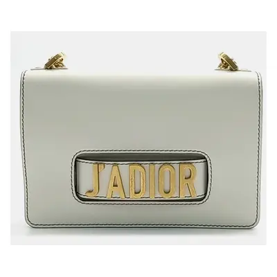 Dior White Leather Jadior Chain Shoulder Bag