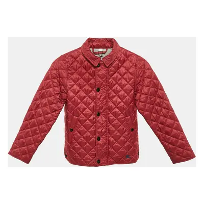 Burberry Kids Red Diamond Quilted Synthetic Jacket Yrs