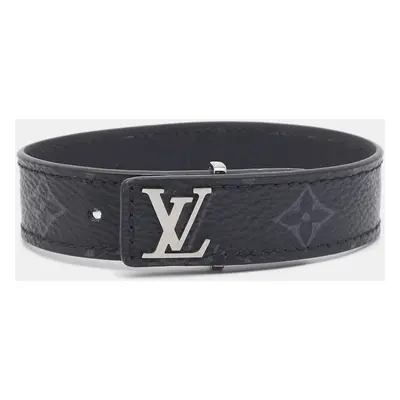 Louis Vuitton LV Slim Canvas Silver Tone Bracelet