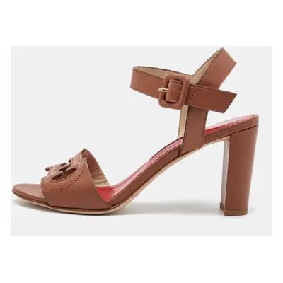 CH Carolina Herrera Tan Leather Ankle Strap Sandals Size