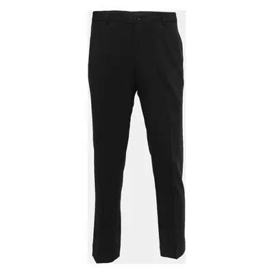 Giorgio Armani Black Crepe Straight Fit Pants