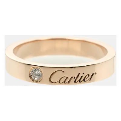 Cartier 18k Rose Gold C de Cartier Diamond Wedding Band Ring EU