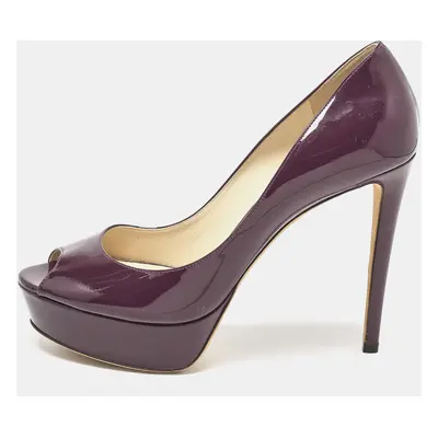 Jimmy Choo Purple Patent Leather Crown Pumps Size 40.5