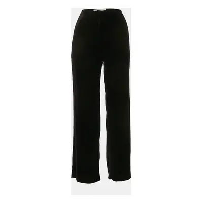 Sandro Black Velvet Straight Leg Trousers