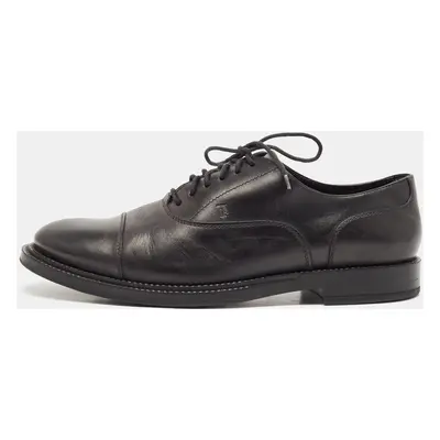 Tod's Black Leather Lace Up Derby Size