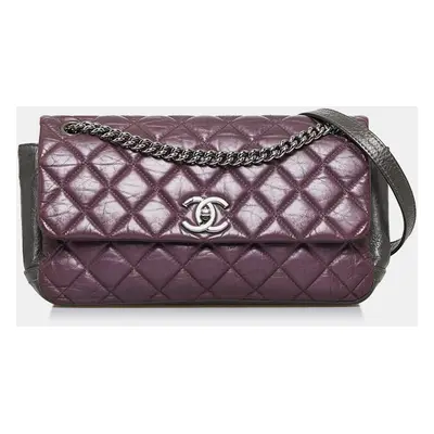 Chanel Purple Glazed Matelasse Portobello Flap Bag