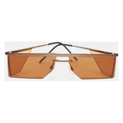 Emporio Armani Matt Bronze EA Rectangular Sunglasses