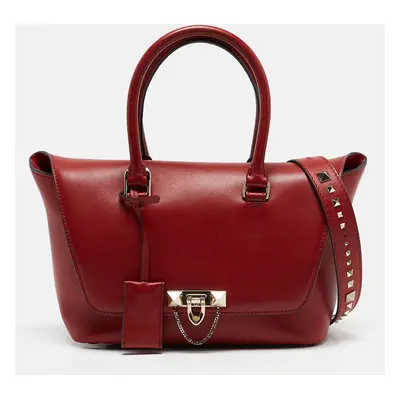 Valentino Red Leather Demilune Tote