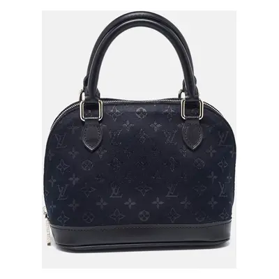 Louis Vuitton Black Monogram Satin and Leather Limited Edition Alma Mini Bag