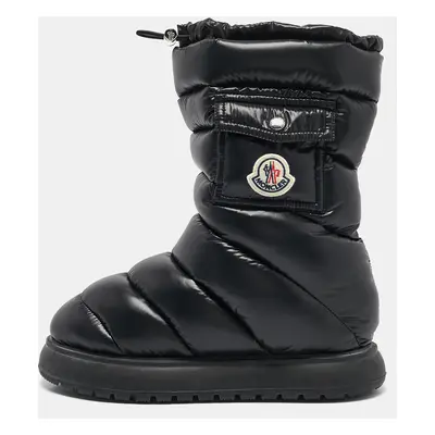 Moncler Black Quilted Nylon Pocket Gaia Snow Boots Size